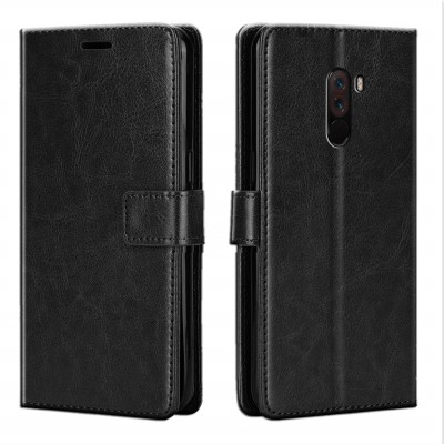 Urban Tech Flip Cover for Xiaomi Redmi Poco F1Flip Case | Magnetic Closure | Shock Proof Wallet Flip Cover(Black, Magnetic Case, Pack of: 1)
