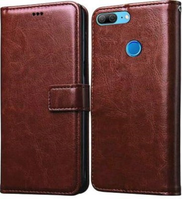 GoPerfect Flip Cover for Huawei Honor 9 Lite | Flip Cover| Leather Card Slots| Pouch with Viewing Stand(Brown, Grip Case, Pack of: 1)