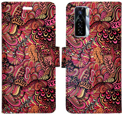 Realgo Flip Cover for Tecno Camon 17 Pro(Red, Pack of: 1)