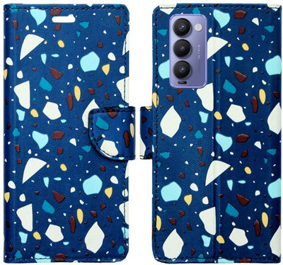 Realgo Flip Cover for Tecno Camon 18(Blue, Pack of: 1)