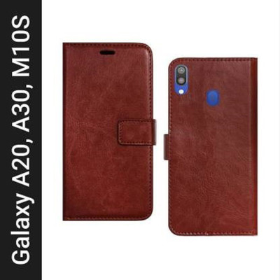 GoPerfect Flip Cover for Samsung Galaxy A20 A30 M10s | Flip Cover| Leather Card Slots| Pouch with Viewing Stand(Brown, Grip Case, Pack of: 1)