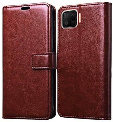 Urban Tech Flip Cover for Oppo F17 ProFlip Case | Magnetic Closure | Shock Proof Wallet Flip Cover(Brown, Magnetic Case, Pack of: 1)
