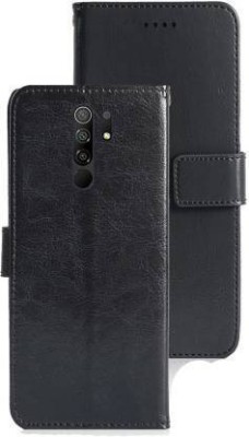 GoPerfect Flip Cover for Xiaomi Redmi Poco M2 |Leather Finish Flip Cover|Inbuilt Stand & Inside Pockets(Black, Magnetic Case, Pack of: 1)
