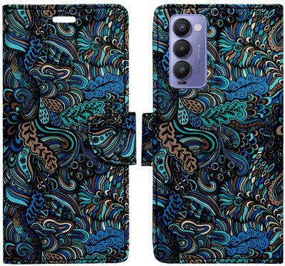 Realgo Flip Cover for Tecno Camon 18(Blue, Pack of: 1)