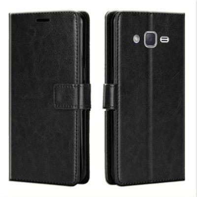 GoPerfect Flip Cover for Samsung Galaxy J2 2016 |Leather Finish Flip Cover|Inbuilt Stand & Inside Pockets(Black, Magnetic Case, Pack of: 1)