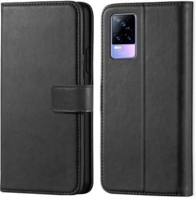 GoPerfect Flip Cover for Vivo Y73 |Leather Finish Flip Cover|Inbuilt Stand & Inside Pockets(Black, Magnetic Case, Pack of: 1)