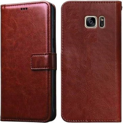 GoPerfect Flip Cover for Samsung Galaxy S7 Edge | Flip Cover| Leather Card Slots| Pouch with Viewing Stand(Brown, Grip Case, Pack of: 1)