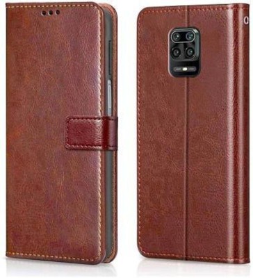 GoPerfect Flip Cover for Xiaomi Poco M2 Pro 128GB | Flip Cover| Leather Card Slots| Pouch with Viewing Stand(Brown, Grip Case, Pack of: 1)