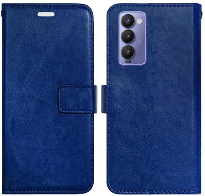 Realgo Flip Cover for Tecno Camon 18(Blue, Pack of: 1)