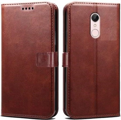 Luxury Counter Flip Cover for Xiaomi Redmi Note 4 Premium Quality |Dual Stiched |Complete Protection| Back Cover(Brown, Dual Protection, Pack of: 1)