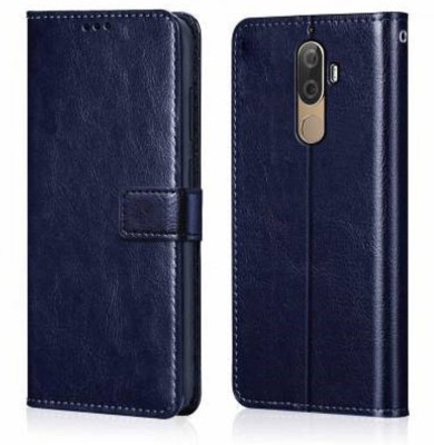 Luxury Counter Flip Cover for Lenovo K8 Note Premium Quality |Dual Stiched |Complete Protection| Back Cover(Blue, Magnetic Case, Pack of: 1)