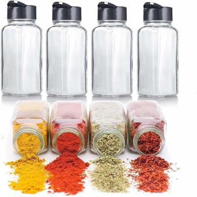 TINSUHG Glass Grocery Container  - 100 ml(Pack of 8, Clear)