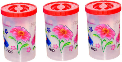 Homix Plastic Grocery Container  - 1.5 L(Pack of 3, Red)