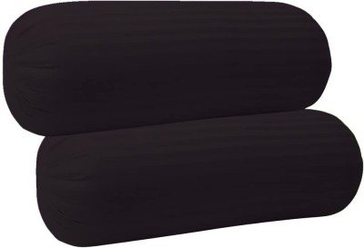 Embroco Home and Furhish Microfibre Stripes Bolster Pack of 2(Black)