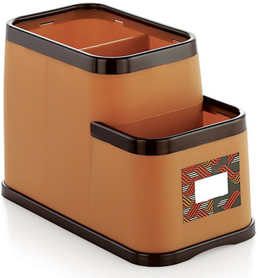 BIZOLO 3 Compartments Plastic Holder(Brown)