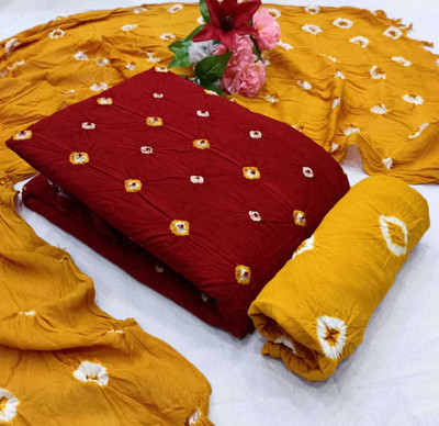 THESIYA FAB Georgette Dyed Kurta & Churidar Material