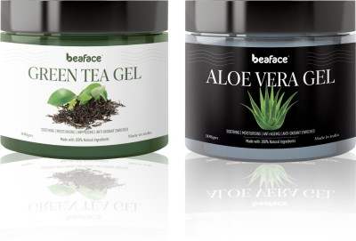 BEAFACE Combo PAck Green Tea gel 100gm Aloe Vera Gel 10gm (Pack of 2)(200 ml)