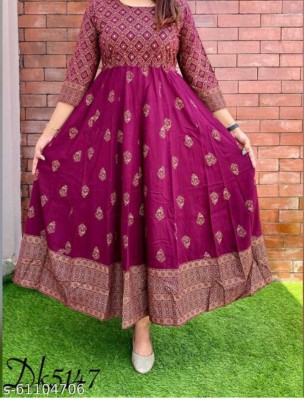 rangrezzfashion Anarkali Gown(Maroon)