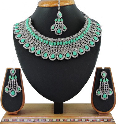 VATSALYA creation Alloy Gold-plated Green Jewellery Set(Pack of 1)