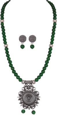 TAP Fashion Copper Gold-plated Green, Silver Jewellery Set(Pack of 1)