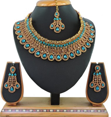 VATSALYA creation Alloy Gold-plated Turquoise Jewellery Set(Pack of 1)