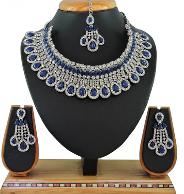VATSALYA creation Alloy Gold-plated Blue Jewellery Set(Pack of 1)