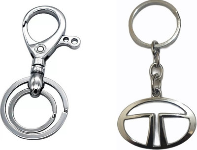 Deethyas Fashion Car Logo Metal Keychain With Hook Lock Pack Of 2 Key Chain