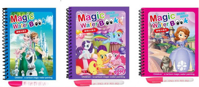 Silver tech 3 Magic Water Book For Kid Drawing Reusable Water Coloring Book With Magic Pen