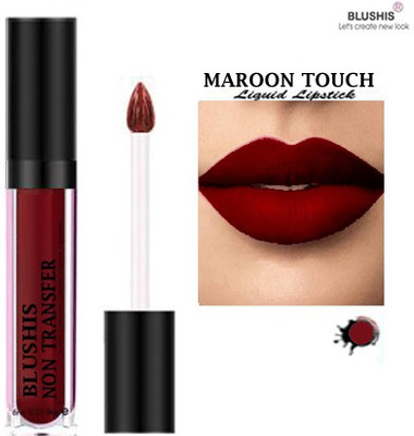 BLUSHIS Non Transfer Professionally Longlasting Liquid Lipstick(maroon, 7 ml)