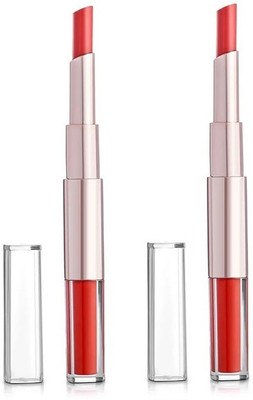 YAWI Non Transfer & Kiss Proof 2 in 1 Matte Finish Liquid Lipstick Combo(matte Red, 20 g)