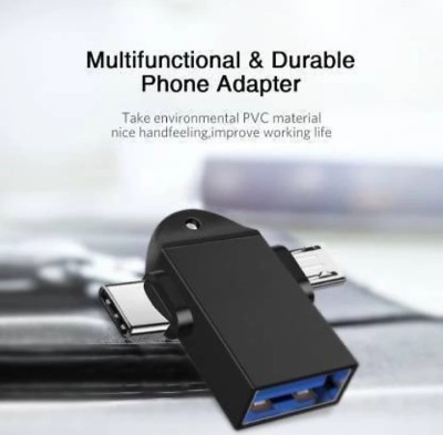 menaso USB, USB Type C, Micro USB OTG Adapter(Pack of 1)