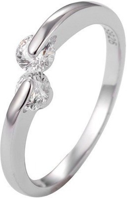 BLOOM STYLE hot sale 925 Original silver luxury Two diamond Stone fashion Rings Silver Crystal Ring