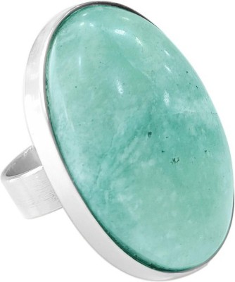 Shubhaanjali Amazonite Natural Oval Shape Crystal Adjustable Stone Finger Ring Jewellery Stone Crystal Ring