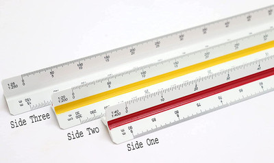 True-Ally Triangle Scale 30cm Long Measuring Tool for Architects, Engineers, Students etc Ruler(Set of 1, Multicolor)