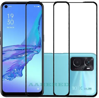 AARERED Edge To Edge Tempered Glass for Oppo K10(Pack of 2)