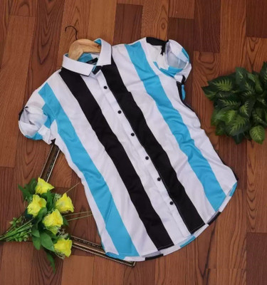 bollydolldesigner Men Printed Casual Blue, Light Blue Shirt