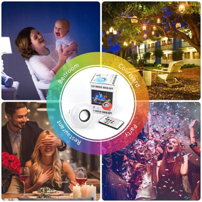 Xydrozen Smart Speaker LED Music Light Bulb Lamp with Remote Control -H6 Smart Bulb