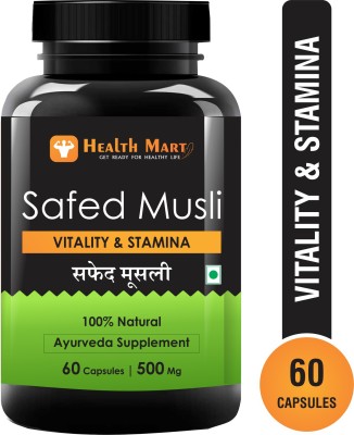 Health Mart Natural Safed Musli capsules for Strength, Stamina & Endurance(60 Capsules)