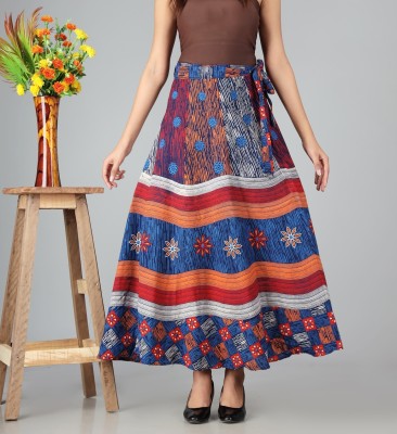 HIMCARE Floral Print Women Wrap Around Multicolor Skirt