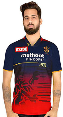 IZON Printed Men Mandarin Collar Red T-Shirt