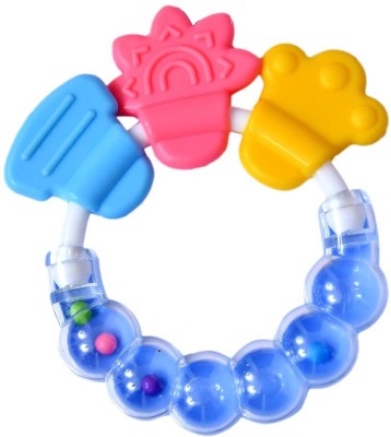 Gomzy Baby Rattles Teether ToysBoiled Disinfection for Infant Newborn Baby Teether(Blue)