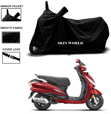SKIN WORLD Two Wheeler Cover for Hero(Duet, Black)
