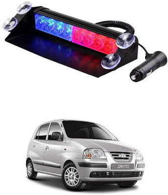 RKPSP 8 LED Red/Blue Waterproof Police Light For Santro Xing Fog Lamp Car, Truck, Van LED for Hyundai (12 V, 55 W)(Universal For Car, Pack of 1)