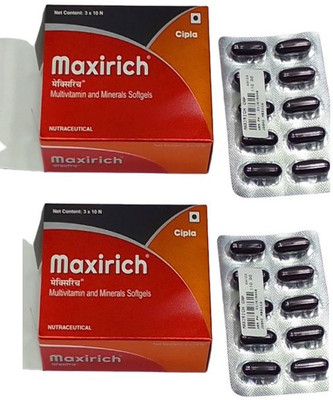 Cipla MAXIRICH 3 x 10 N PACK OF 2(2 x 30 Capsules)