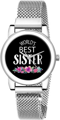 RELish World's Best Sister, Silver Magnetic Mesh Strap Analog Watch Premium Analog Watch  - For Women