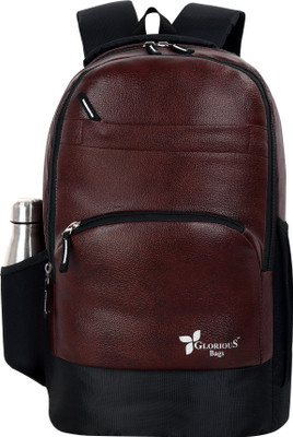 Glorious Bags Premium Bags / Laptop Backpack ANTI THEFT FAUX LEATHER 30L 28 L Backpack(Brown)