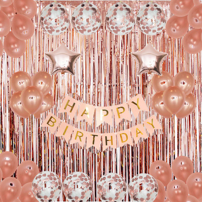 PARTY MIDLINKERZ Happy Birthday Balloons Party Decoration Kit items 38Pcs combo set decor for HBD(Set of 38)