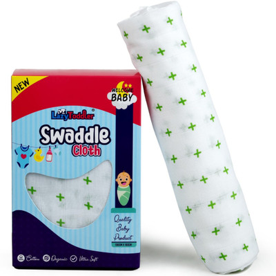 LazyToddler 3D Printed Crib Swaddling Baby Blanket for  Mild Winter(Cotton, Green)