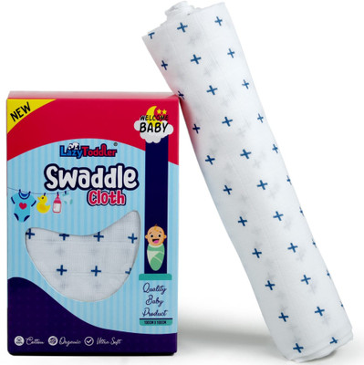 LazyToddler 3D Printed Crib Swaddling Baby Blanket for  Mild Winter(Cotton, Blue)