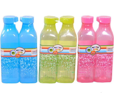 NAYASA 1000 ml Plastic Bottle(Pack of 6, Multicolor)